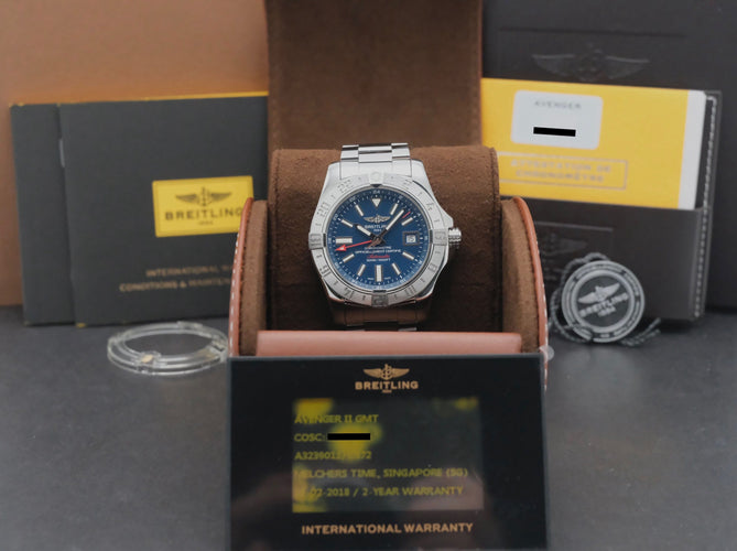 Montre Breitling Avenger II GMT - Montre automatique en acier 43 mm 58 Facettes BTL/AVG/057