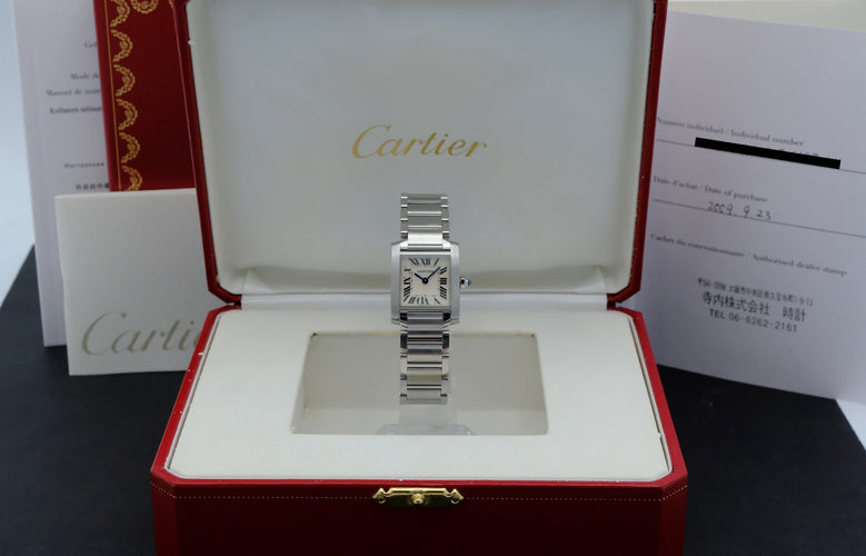 Montre Cartier Tank Française - Montre quartz en acier, 2009, boîte et papiers 58 Facettes