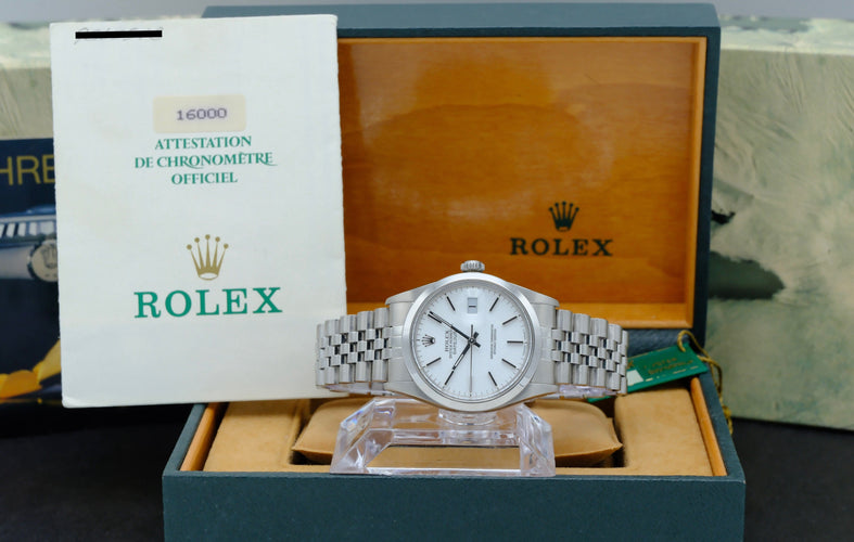 Montre Rolex Datejust - Montre 16000 36 mm acier, boîte et papiers (1987) 58 Facettes ROL/DJ1/1322