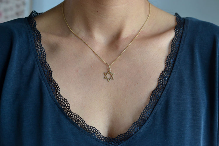 Pendentif Pendentif étoile de David en or jaune 18k 58 Facettes Ref2059
