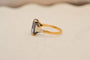 Bague 54 Bague taille émeraude en or jaune et or blanc 18k spinelle synthétique 58 Facettes Ref3559