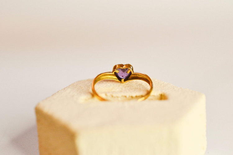 Bague 50.5 Bague cœur en or jaune 18 carats et scapolite 58 Facettes 3692