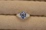 Bague 54 Bague en or blanc 18k avec saphir de Ceylan et diamants 58 Facettes 25920-26203