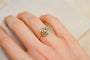 Bague 55 Bague fleur ajourée en or jaune et or blanc 18 carats 58 Facettes 3776