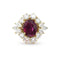 Bague Bague en or 18 kt avec rubis thaï 3,24 ct et diamants 58 Facettes 17890