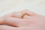 Bague 53 Bague solitaire ajourée en or jaune et perle de culture 58 Facettes 3847