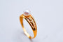 Bague 53 Bague solitaire ajourée en or jaune et perle de culture 58 Facettes 3847