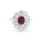 Bague Bague en or blanc 18 ct avec rubis du Cambodge 1,0 ct et diamants 58 Facettes 8404