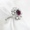 Bague Bague en or blanc 18 ct avec rubis du Cambodge 1,0 ct et diamants 58 Facettes 8404