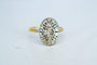 Bague 56 Bague Art Déco ovale en or jaune et or blanc 18k et diamant 58 Facettes 3826