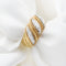 Bague Bague jonc en or blanc et jaune 18 kt avec diamants 0,42 ct 58 Facettes 13238
