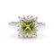 Bague Bague en or blanc 14 ct avec péridot et diamants 58 Facettes 17974