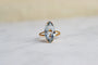 Bague 53 Bague navette vintage en or jaune 18k et aigue-marine 58 Facettes 3732