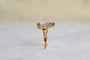 Bague 53 Bague navette vintage en or jaune 18k et aigue-marine 58 Facettes 3732