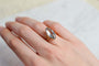 Bague 53 Bague navette vintage en or jaune 18k et aigue-marine 58 Facettes 3732