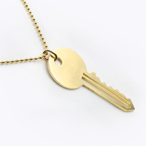 Collier Collier avec pendentif clé en or jaune 18 ct et diamants 58 Facettes 18134