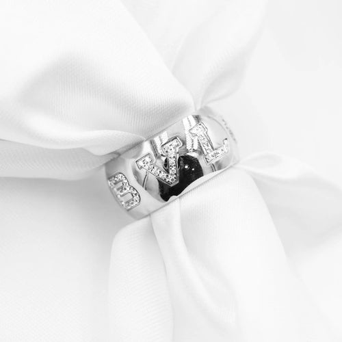 Bague 54 Bulgari Monologo - Bague en or blanc 18 ct et diamants 58 Facettes 8947