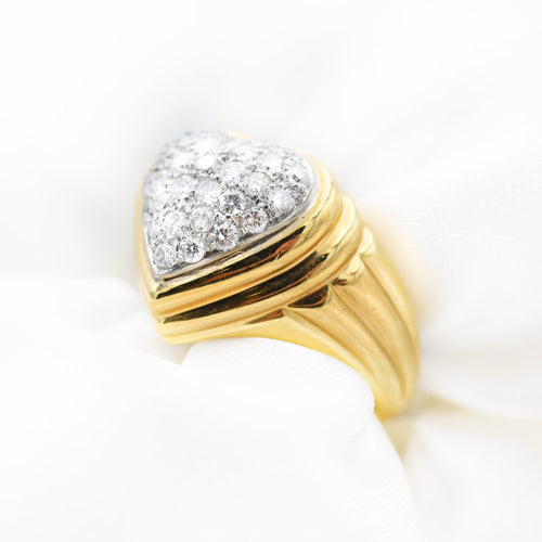 Bague Repossi - Bague cœur en or jaune 18 ct et diamants 0,64 ct 58 Facettes 22038