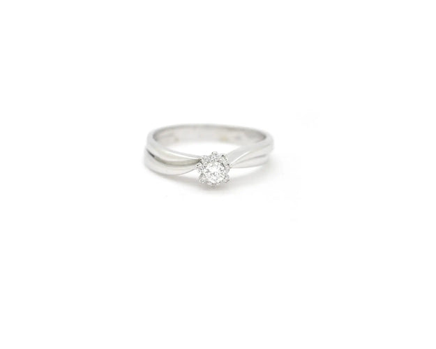 Bague Bague solitaire - Diamants en or blanc 18 ct (0,12 ct) 58 Facettes 14245