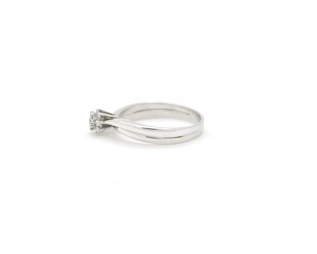 Bague Bague solitaire - Diamants en or blanc 18 ct (0,12 ct) 58 Facettes 14245