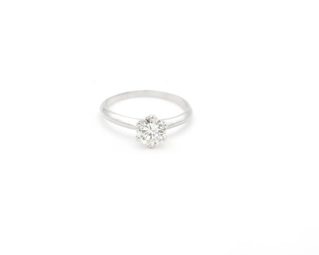Bague 61 Bague solitaire en or blanc 18 carats et diamants 1,14 ct 58 Facettes 14435