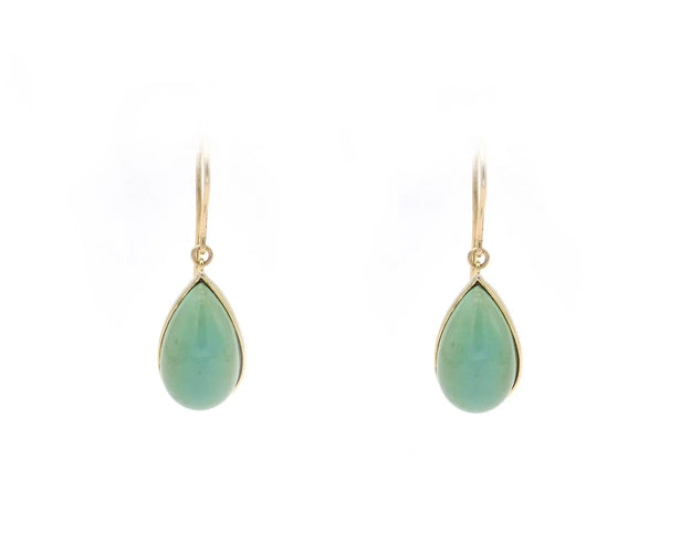 Boucles d'oreilles Boucles d’oreilles en or jaune 18 ct avec turquoises 58 Facettes 14476