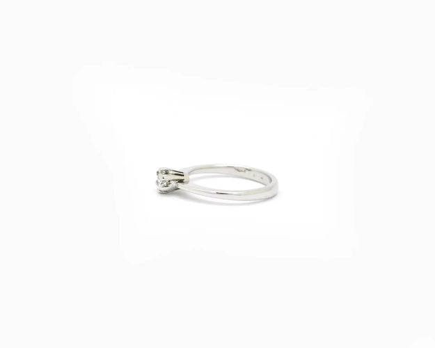 Bague Bague solitaire 0,30 ct en or blanc 18 kt et diamant 58 Facettes 14516