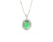 Collana in oro bianco con smeraldo cabochon ct 1,78 e diamanti 58 Facettes 14534