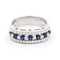Anello Fascia in Oro Bianco con Zaffiri e Diamanti 58 Facettes 22374