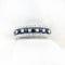 Anello Fascia in Oro Bianco con Zaffiri e Diamanti 58 Facettes 22374
