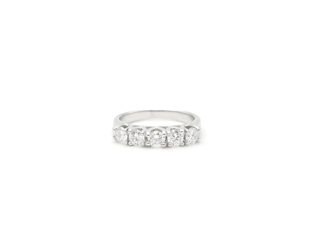 Bague Bague rivière en or blanc 18 kt et diamants 0,90 ct 58 Facettes 14624
