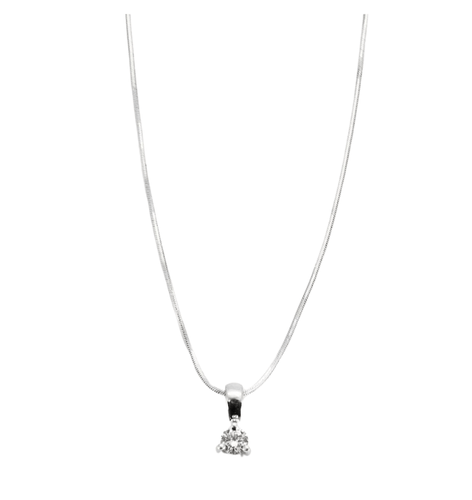 Collier Chaine à maille serpent or gris et diamant 58 Facettes GAW3