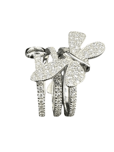 Bague 55 GUCCI. Collection "Flora", bague en or blanc 18K et diamants 58 Facettes