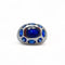 Bague 51 Bague cocktail ovale en or blanc et saphirs 58 Facettes