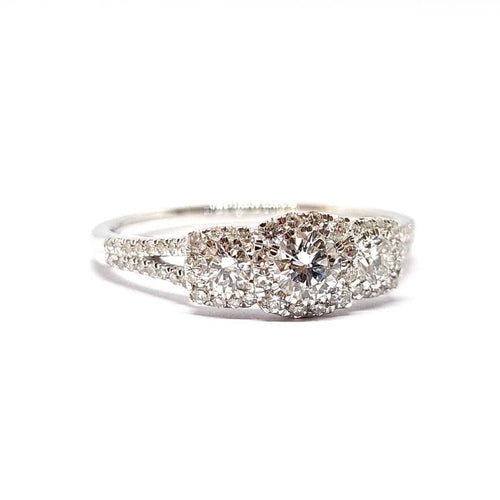 Bague 52 Bague trilogie diamants or blanc 58 Facettes