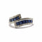 Bague 54 Bague lien en Or blanc, saphirs & diamants 58 Facettes