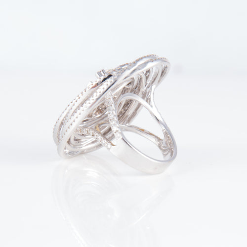 Bague 52 Bague Or Blanc Spirale Diamants 58 Facettes