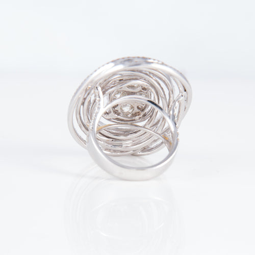 Bague 52 Bague Or Blanc Spirale Diamants 58 Facettes