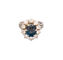 Bague 51 Importante bague marguerite vintage or, saphir et diamants 58 Facettes