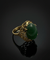 Bague Bague en or avec cabochon de jaspe vert, Italie années 1960 58 Facettes