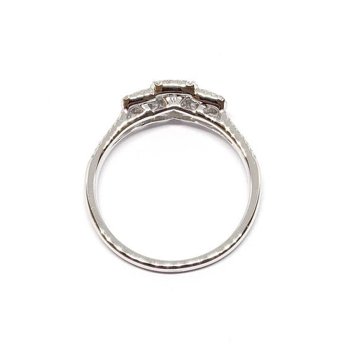 Bague 52 Bague trilogie diamants or blanc 58 Facettes