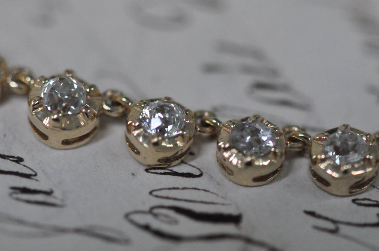 Collier Collier ancien en or jaune 18K serti de diamants taille ancienne 58 Facettes