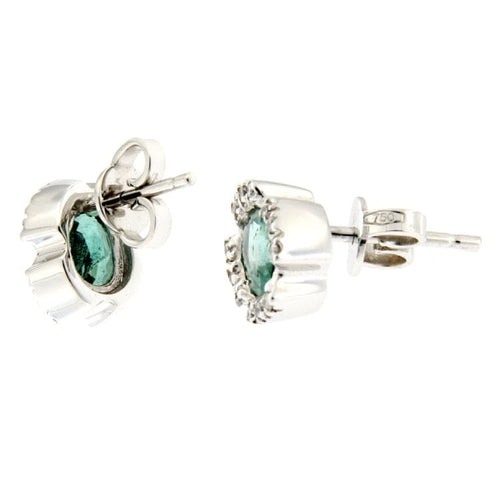 Boucles d'oreilles Guidetti - Boucles d'oreilles en or blanc avec émeraudes et diamants 58 Facettes G1567
