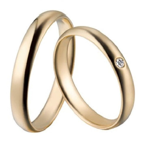 Bague Polello - Bague alliance en or jaune avec diamant taille brillant 58 Facettes G2803