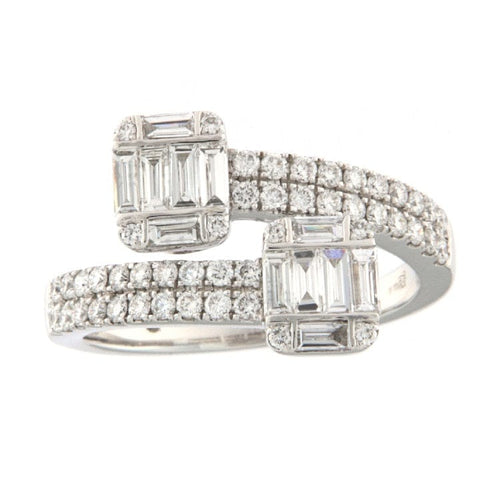 Bague Guidetti - Bague contrariée en or blanc avec diamants 58 Facettes G3141