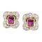Boucles d'oreilles Boucles d'oreilles en or jaune et blanc 18 ct rubis et diamants 58 Facettes G3383
