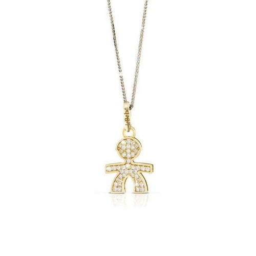 Collier LeBebé i Pavé - Collier pendentif garçon pavé en or jaune et diamants 58 Facettes G3431