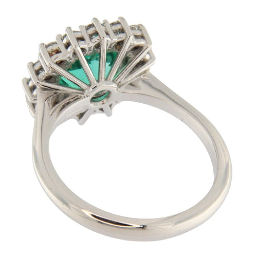 Bague Guidetti - Bague en or blanc avec émeraude colombienne et diamants 58 Facettes G3542