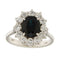 Bague Bague en or blanc 18 carats avec saphir 2,70 ct et diamants 58 Facettes G3758