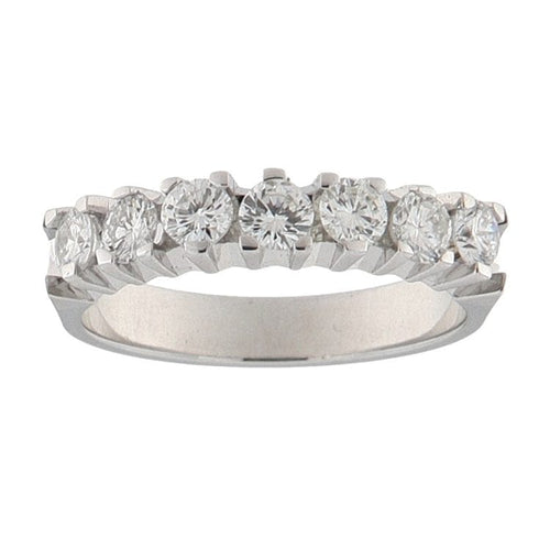 Bague 54.5 Bague alliance vintage en or blanc 18 ct et diamants 58 Facettes G3783